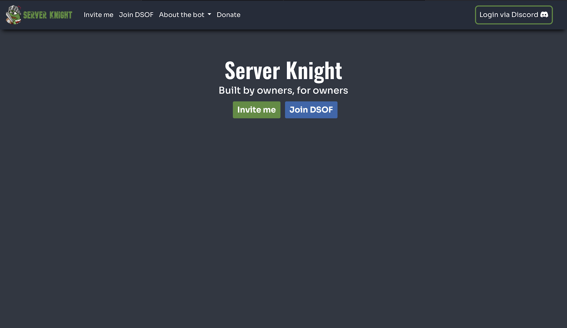 Screenshot from Server Knight's homescreen